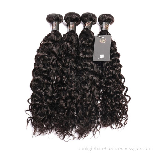 4Bundles 20inch  Brazilian blond Water Wave Hair Extensions Sunlight Human Hair can be dyed water wave ombre hair